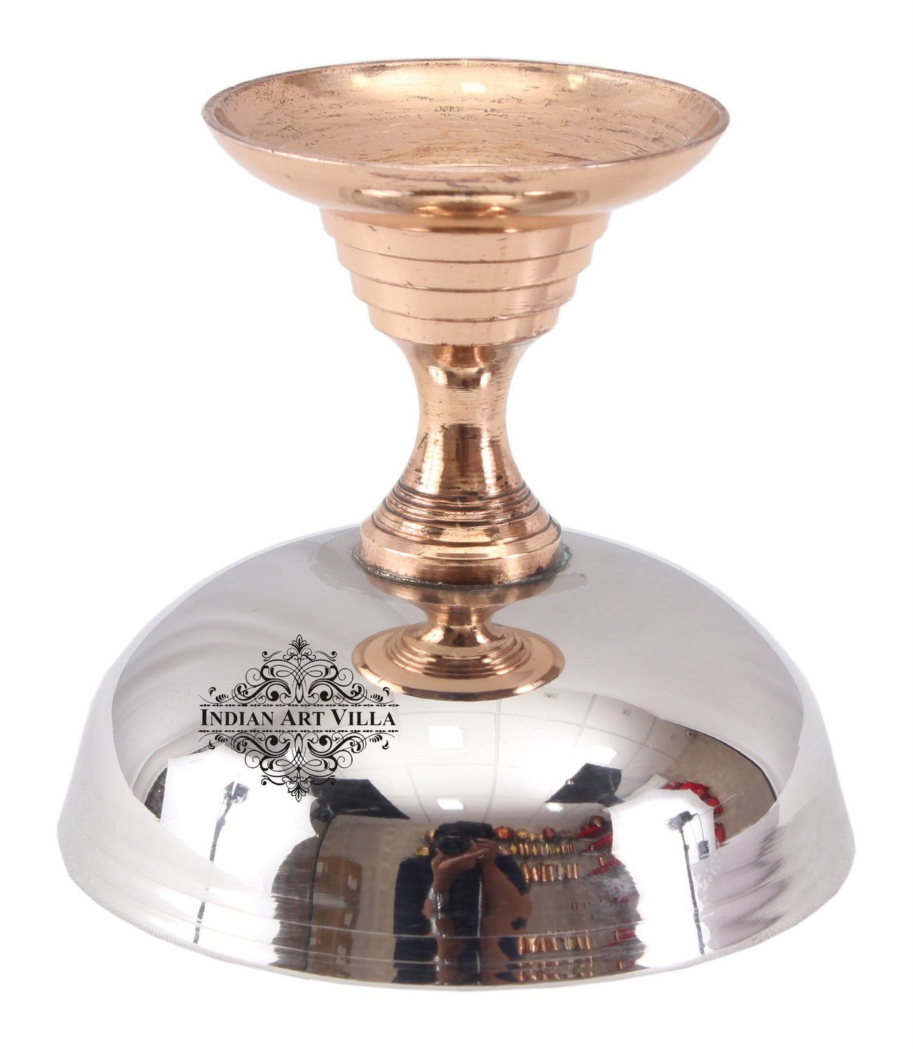Pure Steel Ice Cream Cup with Copper Stand| A Blend of Elegance and Utility