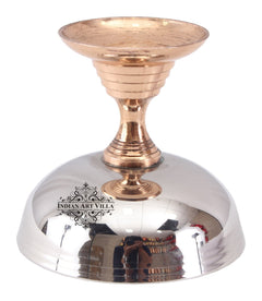 Pure Steel Ice Cream Cup with Copper Stand| A Blend of Elegance and Utility