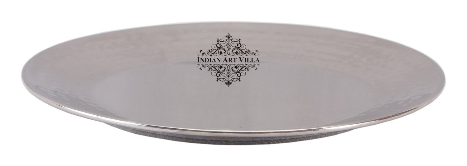 Steel Hammered Design Quarter Serving Plate