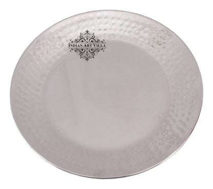Steel Hammered Design Quarter Serving Plate