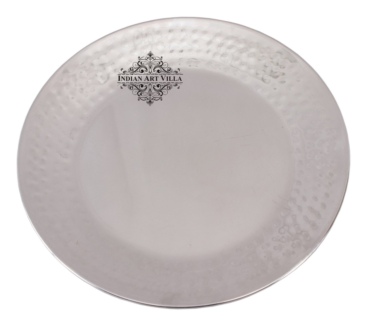 Steel Hammered Design Quarter Serving Plate