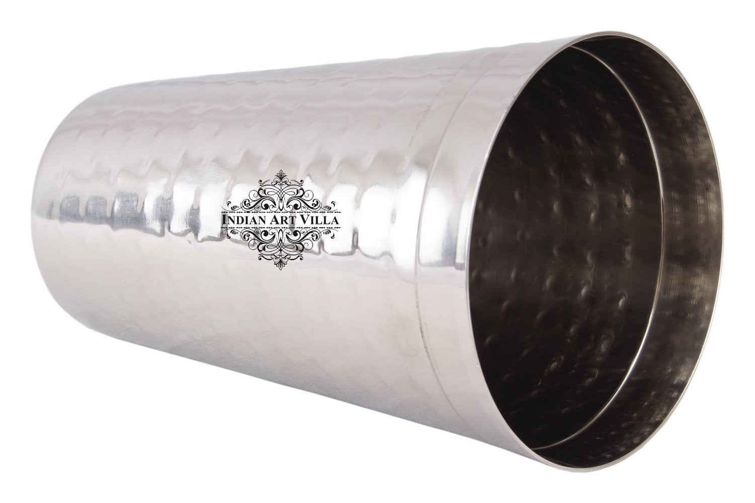 Handmade Pure Steel Hammered Design Lassi Glass Big -750 ML