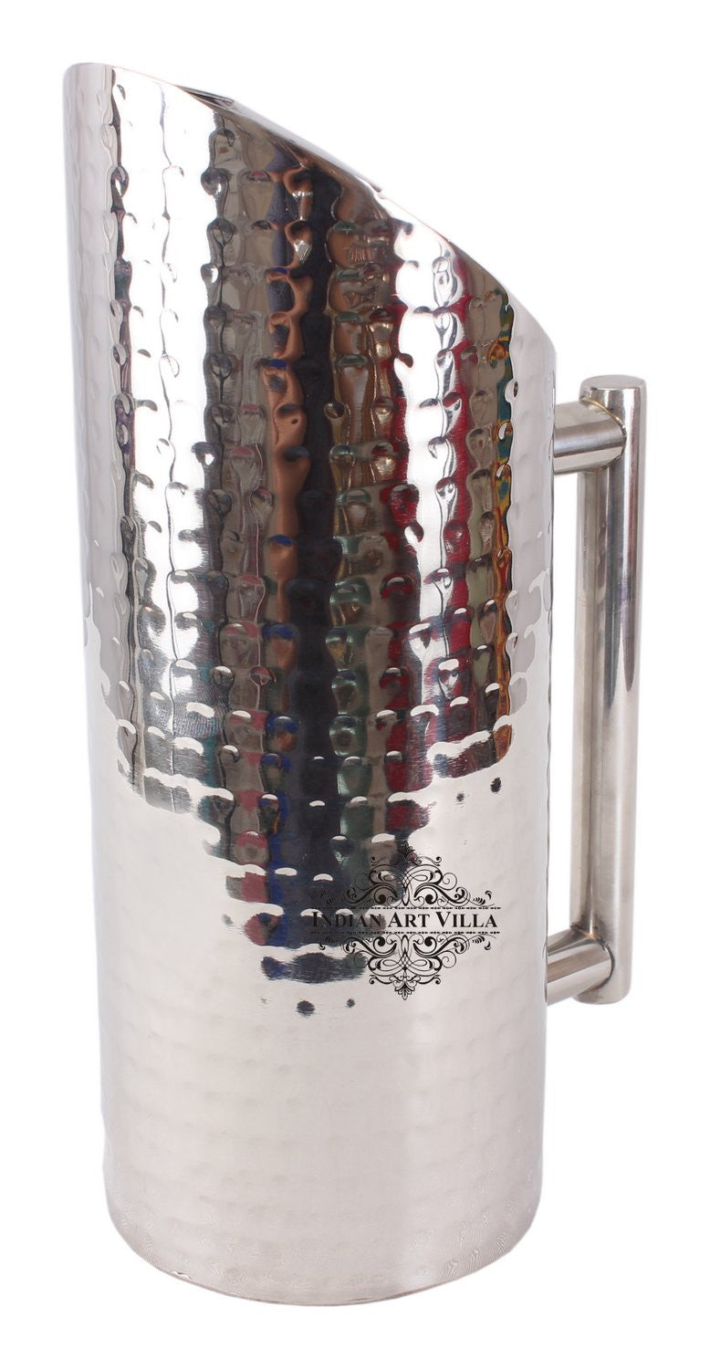 Handmade Pure Steel Designer Cut Jug, Drinkware, Serveware -1500 ML