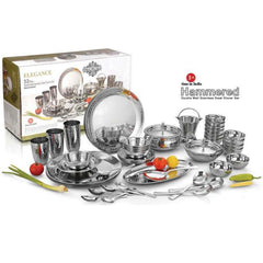 Handcrafted Pure Stainless Steel Royal Dinner Set, Dinnerware, Tableware, 52 Pieces