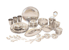 Handcrafted Pure Stainless Steel Royal Dinner Set, Dinnerware, Tableware, 52 Pieces