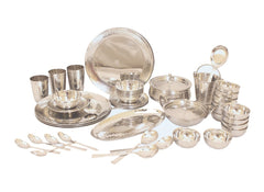Handcrafted Pure Stainless Steel Royal Dinner Set, Dinnerware, Tableware, 52 Pieces