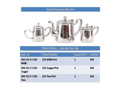 Handmade Pure Steel Plain Design Milk, Tea and Sugar Pot -8.5 cm width