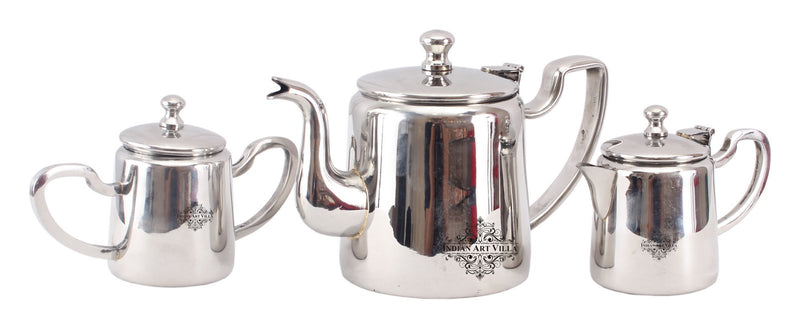 Handmade Pure Steel Plain Design Milk, Tea and Sugar Pot -8.5 cm width