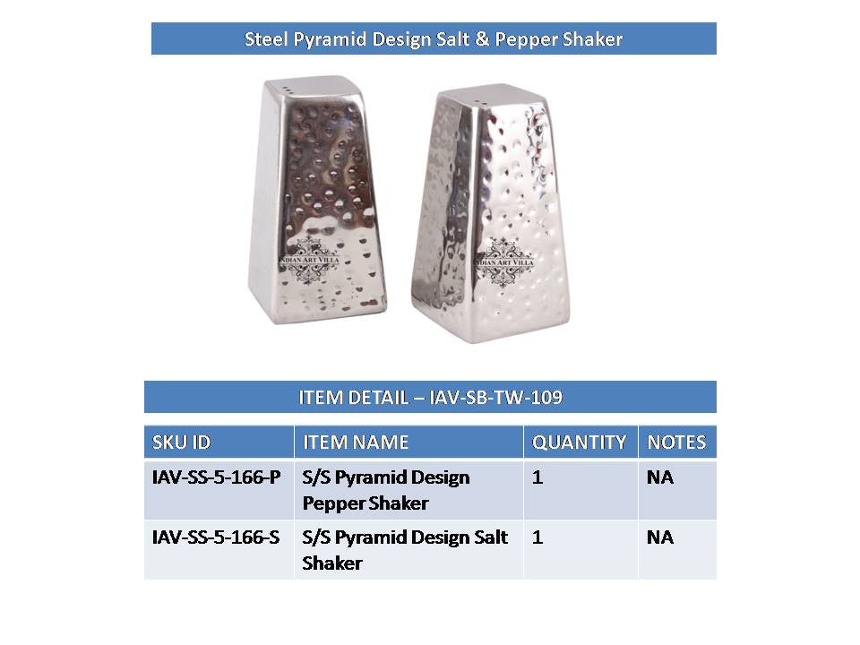 Steel Pyramid Design Salt & Pepper Shaker