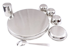 Handmade Pure Steel Hammered Design 7 Pieces Dinner Set | Thali Set, Dinnerware, Serveware
