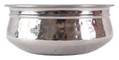 Indian Art Vliia Steel Handi  Bowl With Hammered Design, Serving Bowl, Set of 3