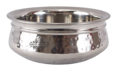 Indian Art Vliia Steel Handi  Bowl With Hammered Design, Serving Bowl, Set of 3