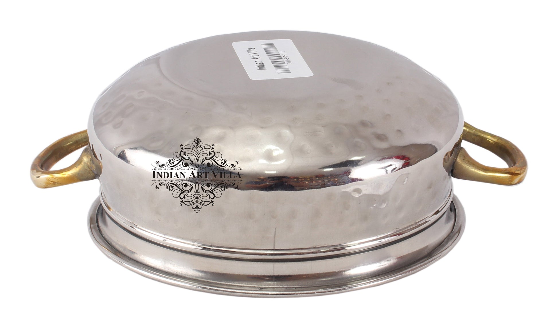 Steel Hammered Set of 3 Handi with Round Brass Handle