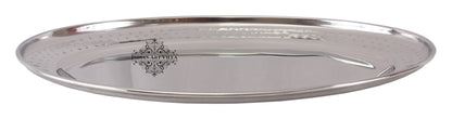 Steel Oval Tray Platter, Hammered Design,  Set of 2 Platter, 30.48 CMS