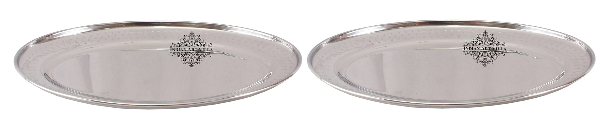 Steel Oval Tray Platter, Hammered Design,  Set of 2 Platter, 30.48 CMS