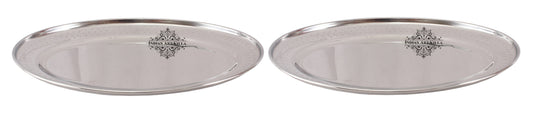 Steel Oval Tray Platter, Hammered Design,  Set of 2 Platter, 30.48 CMS