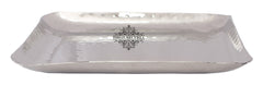 Steel Tray Platter, Hammered Design, Set of 2 Square Tray Platter