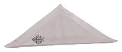 Steel Hammered Design Set of 1 Triangular Tray with 1 Square Tray