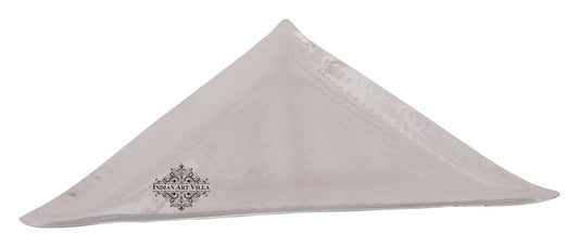 Steel Hammered Design Set of 1 Triangular Tray with 1 Square Tray