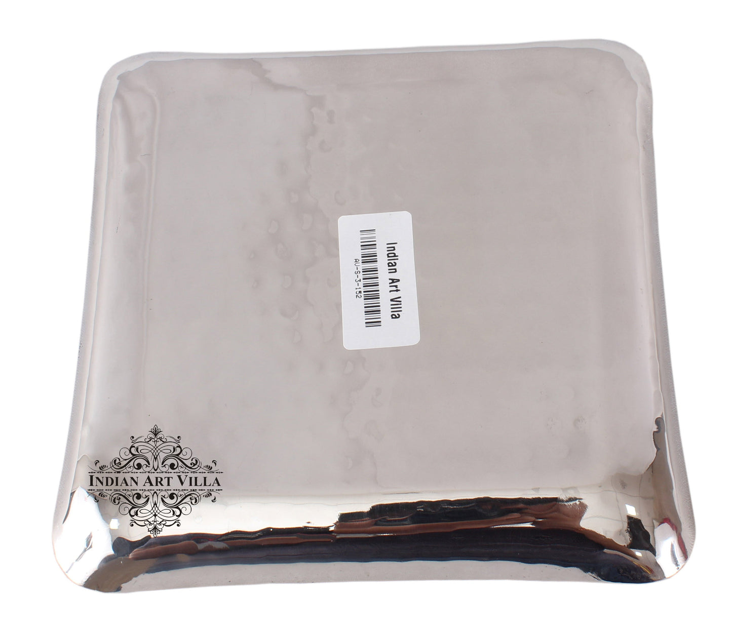 Steel Hammered Design Set of 1 Triangular Tray with 1 Square Tray