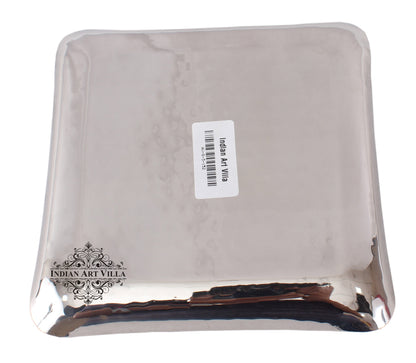Steel Hammered Design Set of 1 Triangular Tray with 1 Square Tray