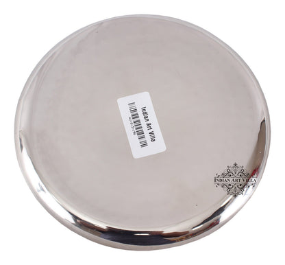 Steel Hammered Set of 1 Round Plate with 1 Square Tray