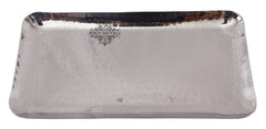 Steel Hammered Design Set of 1 Round Plate with 1 Rectangular Tray