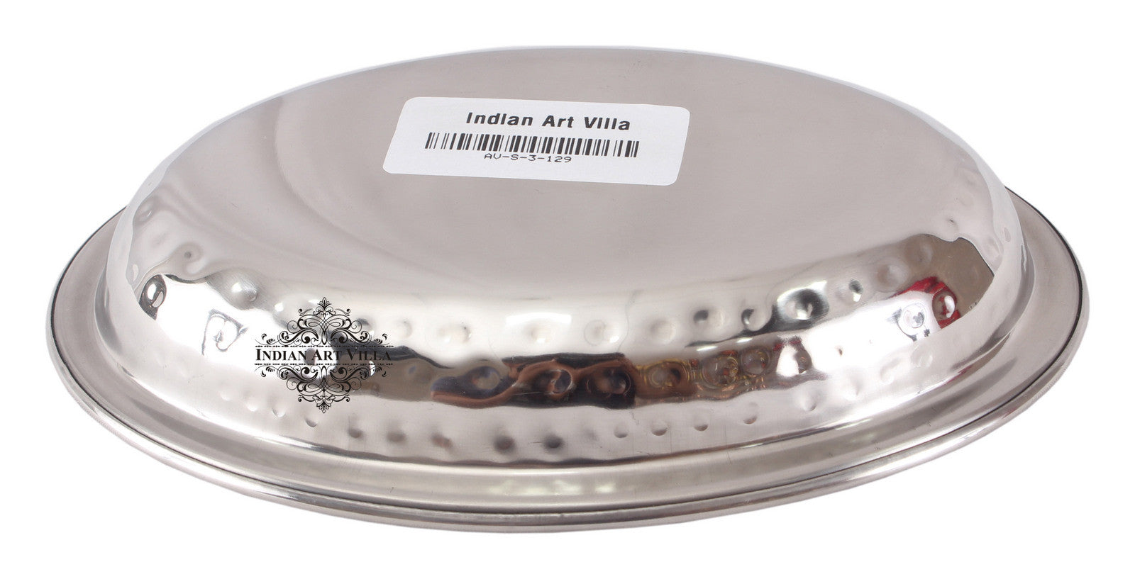 Steel Oval Platter, Hammered Design, Set of 2 Tray Platter