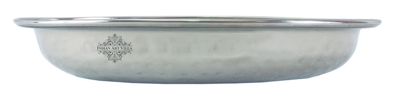Steel Oval Platter, Hammered Design, Set of 2 Tray Platter