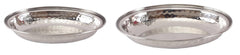 Steel Oval Platter, Hammered Design, Set of 2 Tray Platter