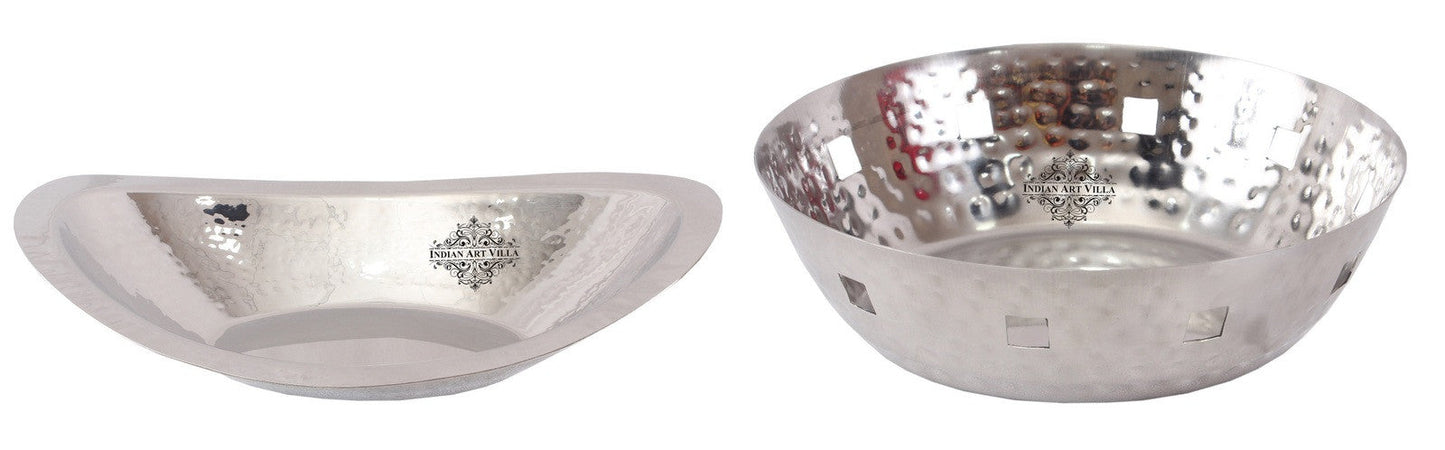 Steel 1 Round Bread Basket with 1 Oval Bread Basket