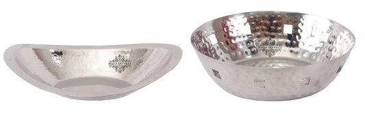 Steel 1 Round Bread Basket with 1 Oval Bread Basket