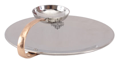 Steel Oval & Flat Chip And Dip Platter With Attached Bowl