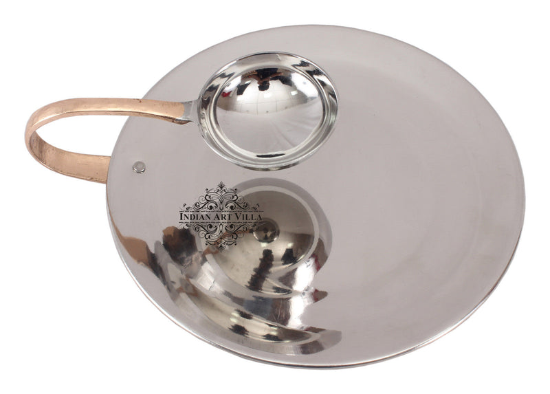 Steel Set of 3 Chip N Dip Platter With Attached Chutney Bowl