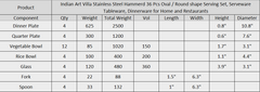 Stainless Steel Hammered 36 Pcs. Oval / Round shape Dinnerware Set, Serveware, Tableware, Dinnerware for Home and Restaurants