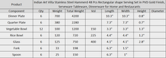 Stainless Steel Hammerd 48 Pcs Rectangular shape Dinnerware Set, Serveware Tableware, Dinnerware for Home and Restaurants