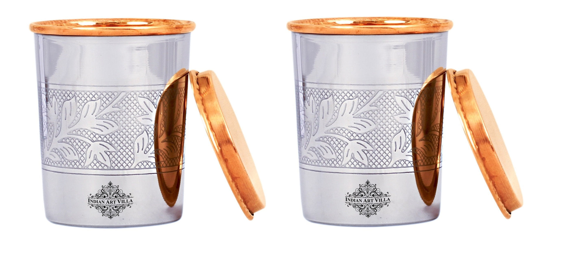 Pure Steel Copper Luxury Design Glass with a Copper Lid 250 ML