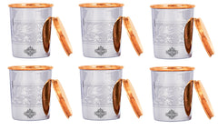 Pure Steel Copper Luxury Design Glass with a Copper Lid 250 ML