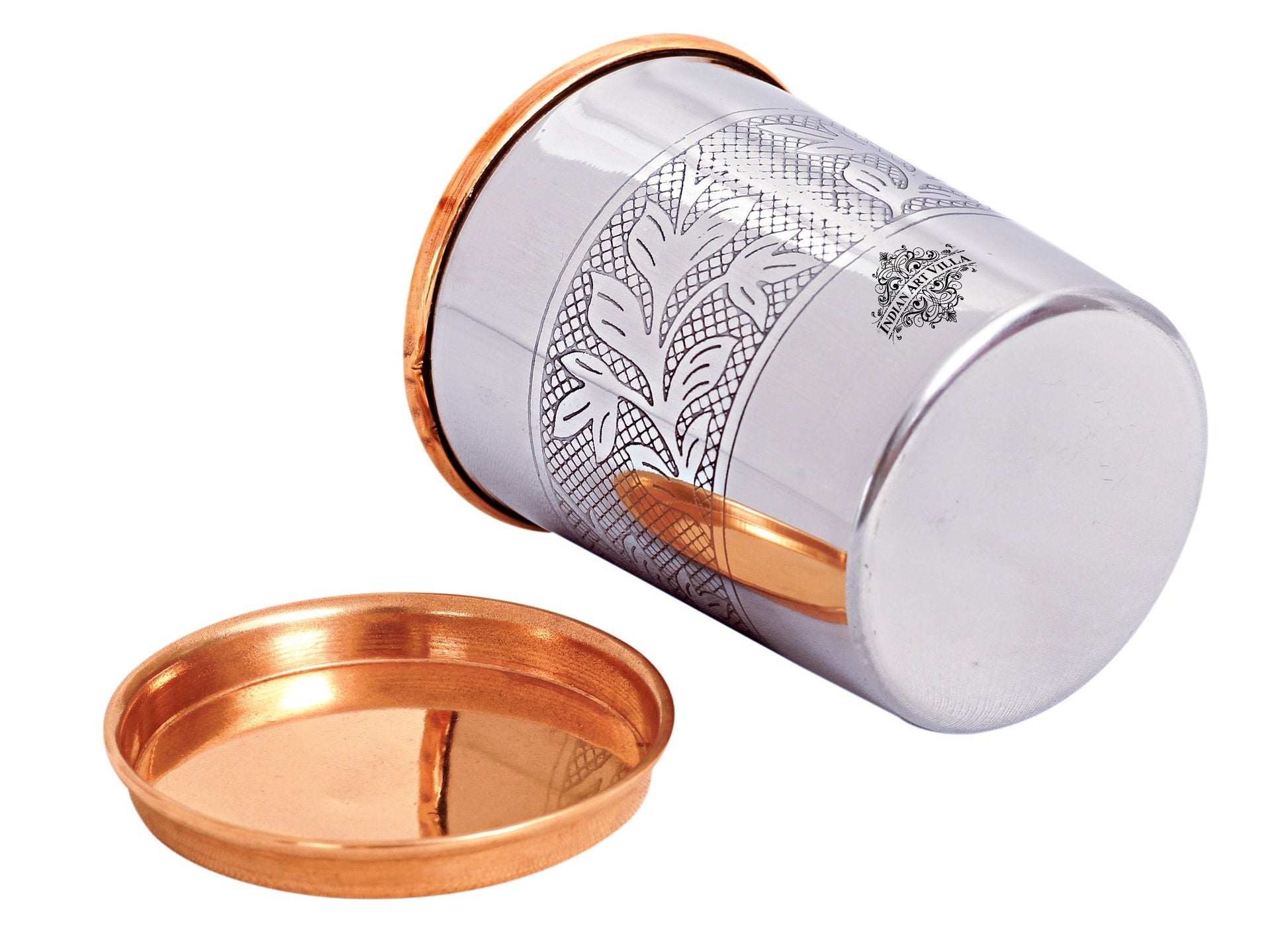 Pure Steel Copper Luxury Design Glass with a Copper Lid 250 ML