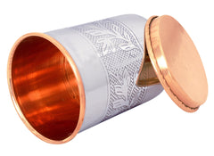 Pure Steel Copper Luxury Design Glass with a Copper Lid 250 ML