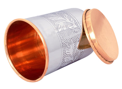 Pure Steel Copper Luxury Design Glass with a Copper Lid 250 ML