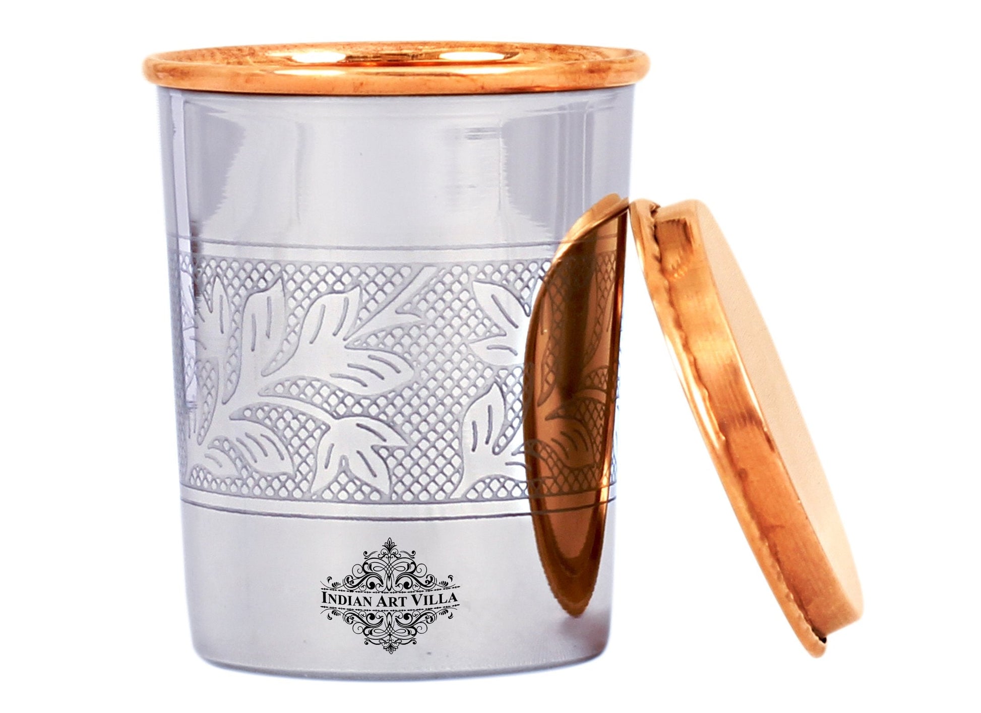 Pure Steel Copper Luxury Design Glass with a Copper Lid 250 ML