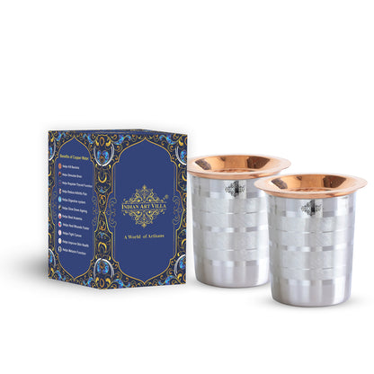 Pure Steel Copper Luxury Design Glass with a Copper Lid 250 ML