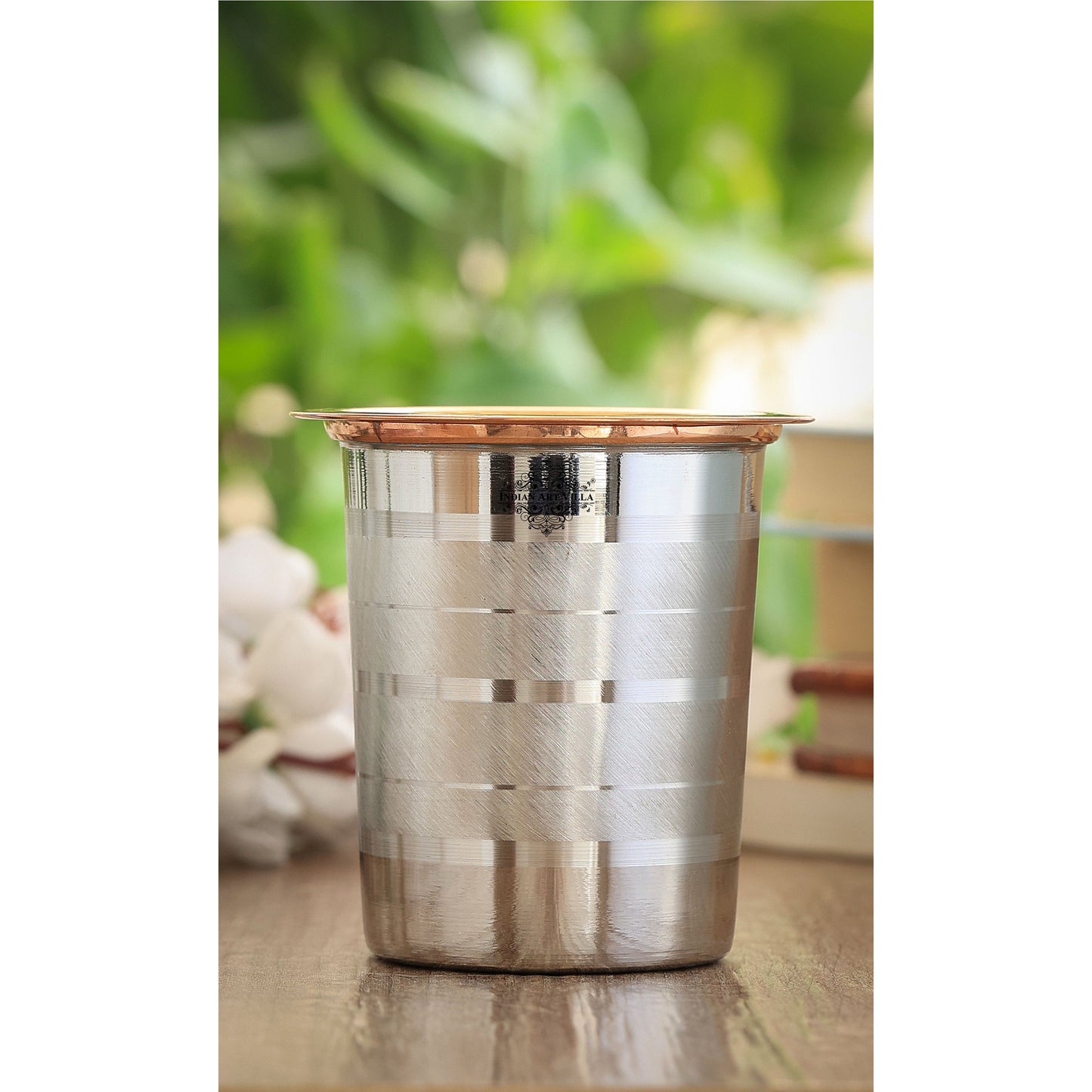 Pure Steel Copper Luxury Design Glass with a Copper Lid 250 ML