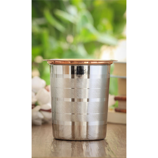 Pure Steel Copper Luxury Design Glass with a Copper Lid 250 ML