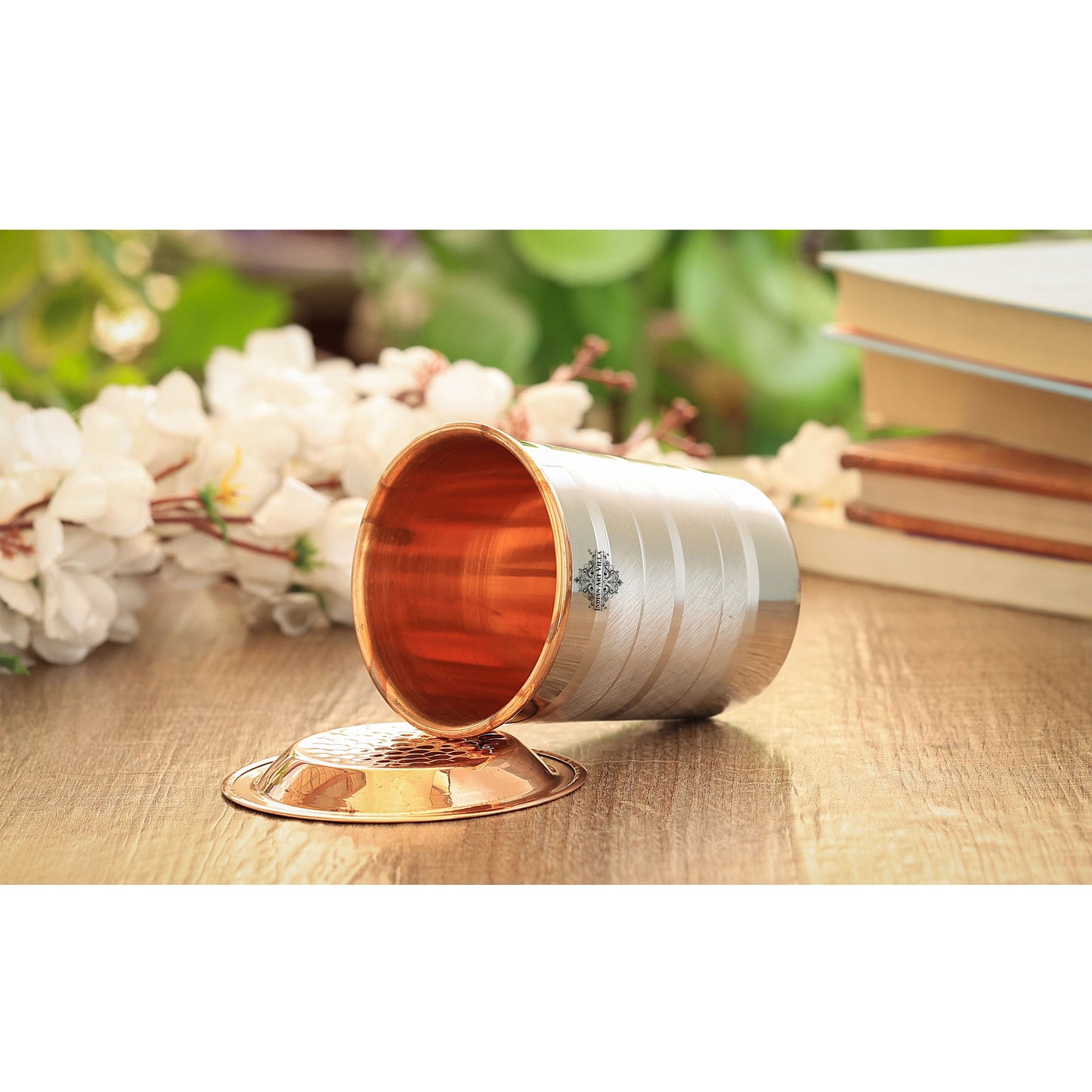 Pure Steel Copper Luxury Design Glass with a Copper Lid 250 ML