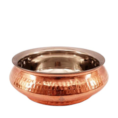 Pure Steel Copper Serving Set Bucket, Punjabi Handi, Kadai, Handi