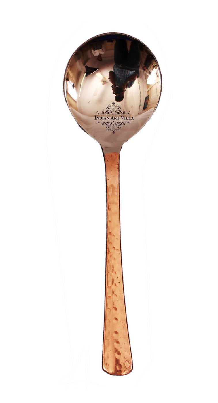Handmade Pure Copper Sigri with Brass Stand & Steel Copper Kadai & Spoon