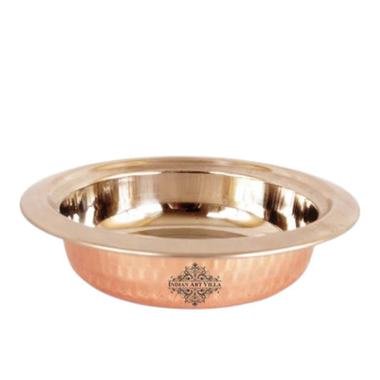 Pure Steel Copper Set Of 1 Oval Plate |1 Platter| 1 Entrée Bowl