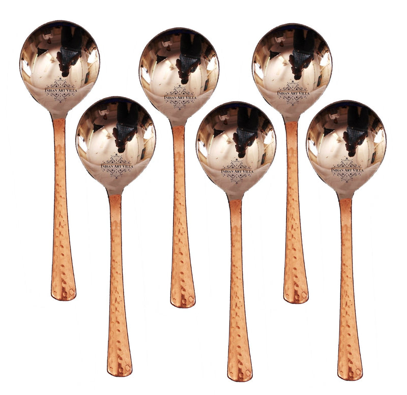Pure Steel Copper Set of 6 Soup Spoon 17.78 cm